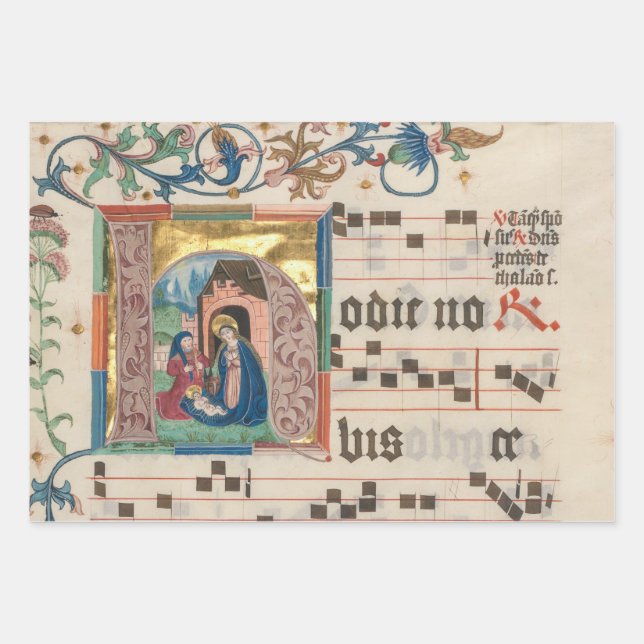 Illuminated Manuscript  Wrapping Paper Sheet (Front)