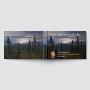 Illuminated Mountains Alaska Custom Photo   Guest Book