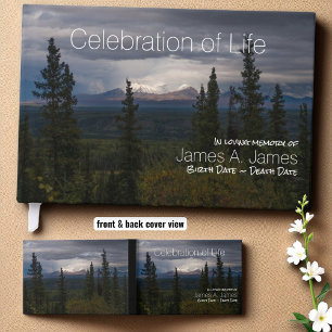 Illuminated Mountains Alaska Photograph Memorial Guest Book