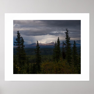 Illuminated Mountains Photograph Poster