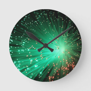 Illuminated Optical Fibres Round Clock