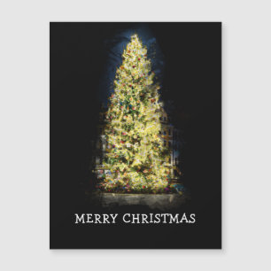 Illuminated painted Christmas tree