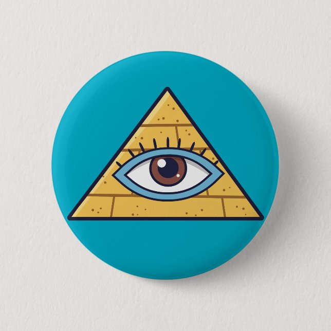 Illuminated pyramid sheet 6 cm round badge (Front)