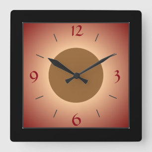 Illuminated Red/Tan/yellow  Wall Clock