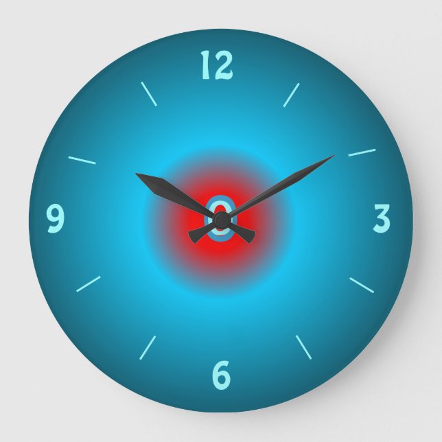 Illuminated Sea green/ Red> Wall Clock (Front)