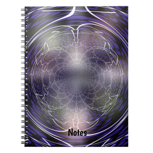 Illuminated Spider Web Background Notebook (Front)