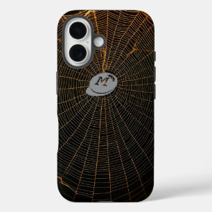 Illuminated Spider Web in Darkness iPhone 16 Case