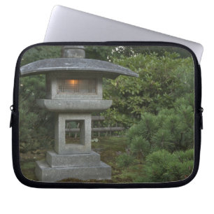 Illuminated stone lantern in Japanese Garden Laptop Sleeve