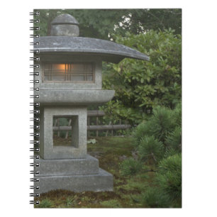 Illuminated stone lantern in Japanese Garden Notebook