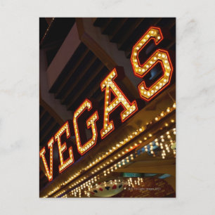 Illuminated Vegas sign Postcard