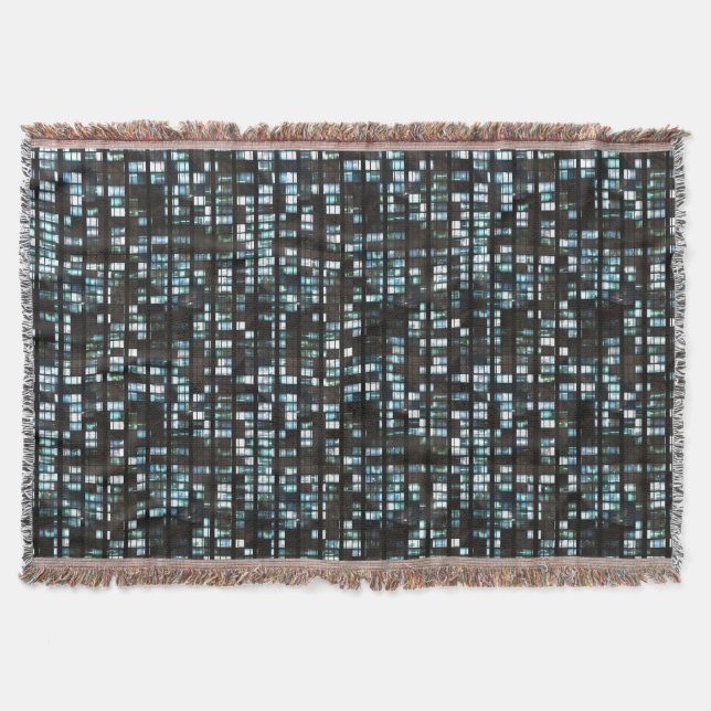 Illuminated windows pattern throw blanket (Front)