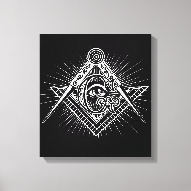 Illuminati All Seeing Eye Freemason Symbol Canvas Print (Front)