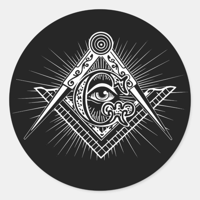 Illuminati All Seeing Eye Freemason Symbol Classic Round Sticker (Front)