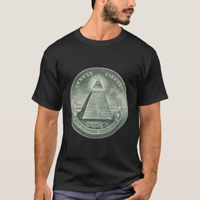 Illuminati All-Seeing Eye Funny Currency Graphic G T-Shirt (Front)