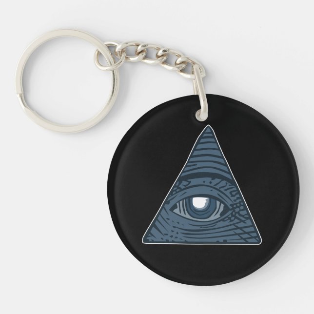 Illuminati All Seeing Eye Pyramid Symbol Key Ring (Front)