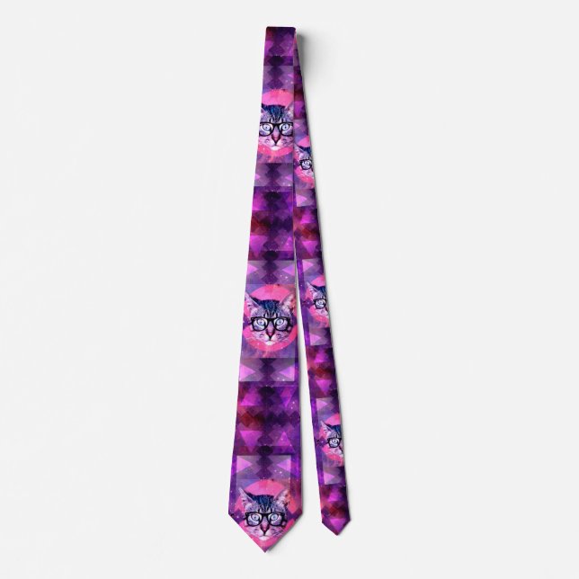illuminati cat mens neck tie (Front)
