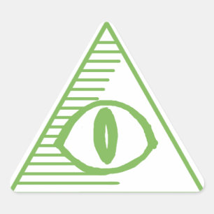 Illuminati Eye Triangle Sticker - Cash Green