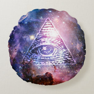 Illuminati nebula round cushion