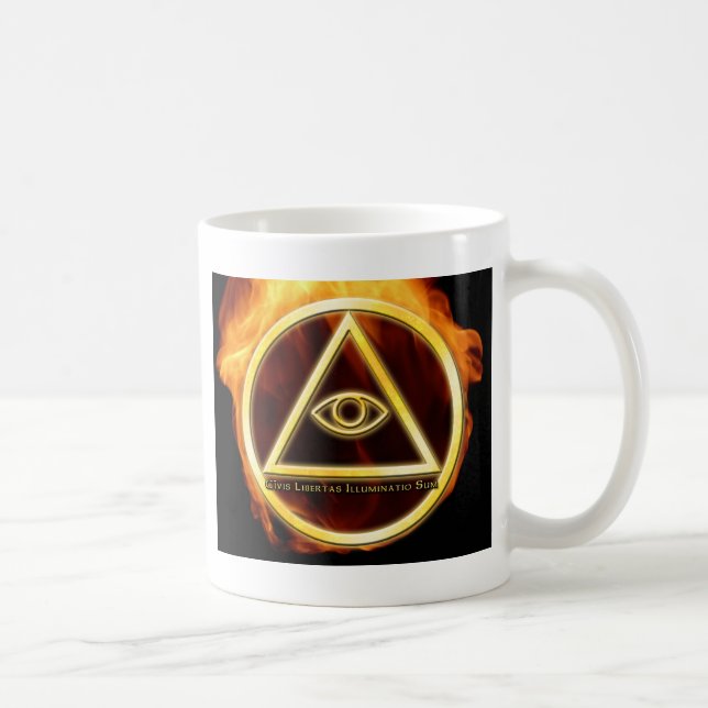 Illuminati on Fire Coffee Mug (Right)