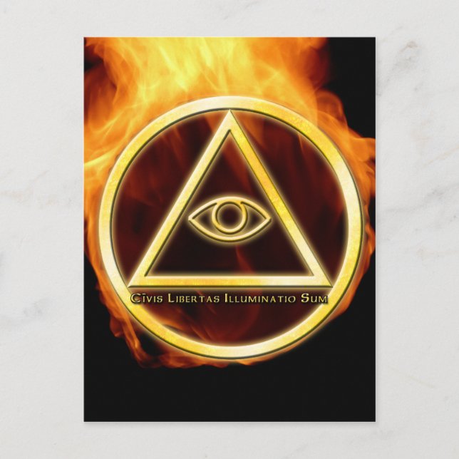 Illuminati on Fire Postcard (Front)