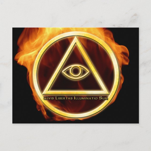 Illuminati on Fire Postcard (Front)
