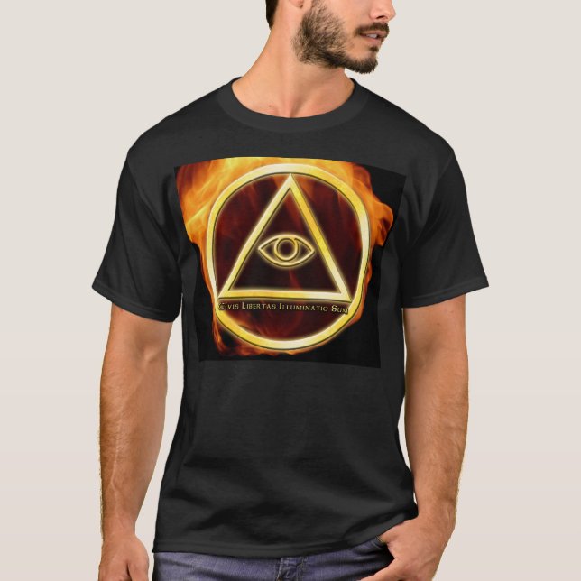 Illuminati on Fire T-Shirt (Front)