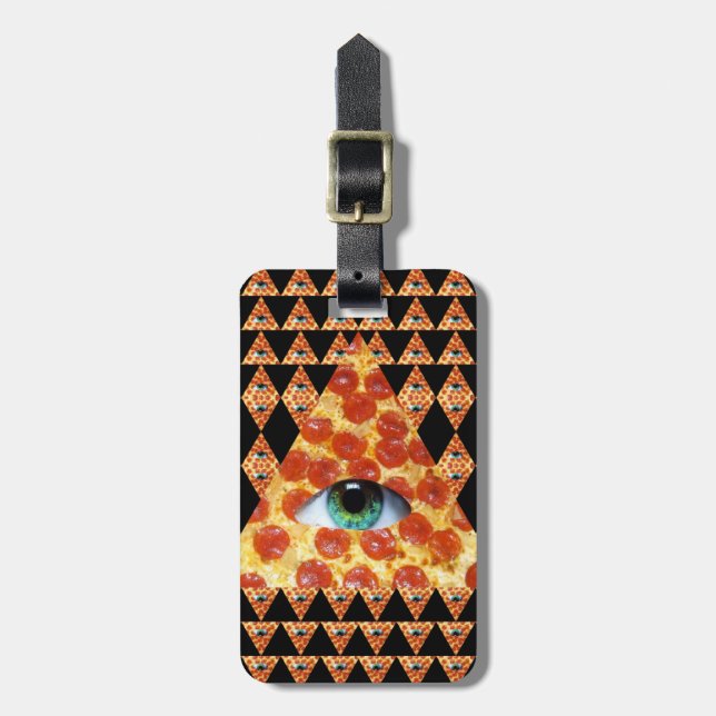 Illuminati Pizza Luggage Tag (Front Vertical)