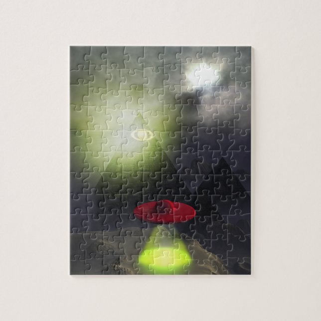 Illuminati Pyramid and UFO Puzzle (Vertical)