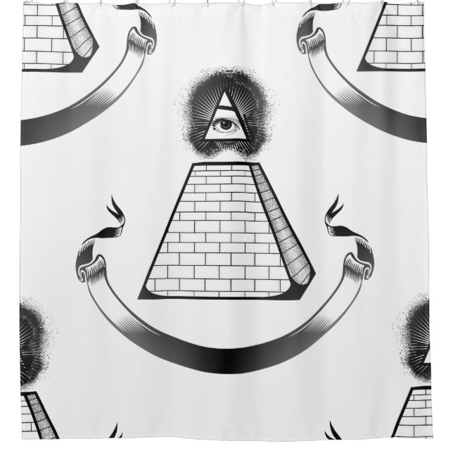illuminati shower curtain bathroom (Front)
