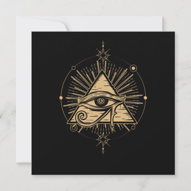 Illuminati Symbol Masonic Triangle Conspiracy Plan Invitation (Front)