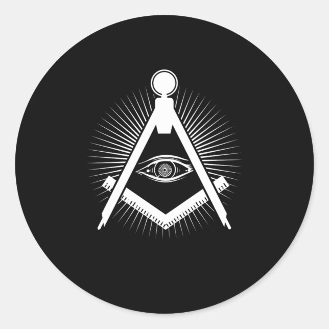 Illuminati Triangle Conspiracy Masonic All Seeing  Classic Round Sticker (Front)