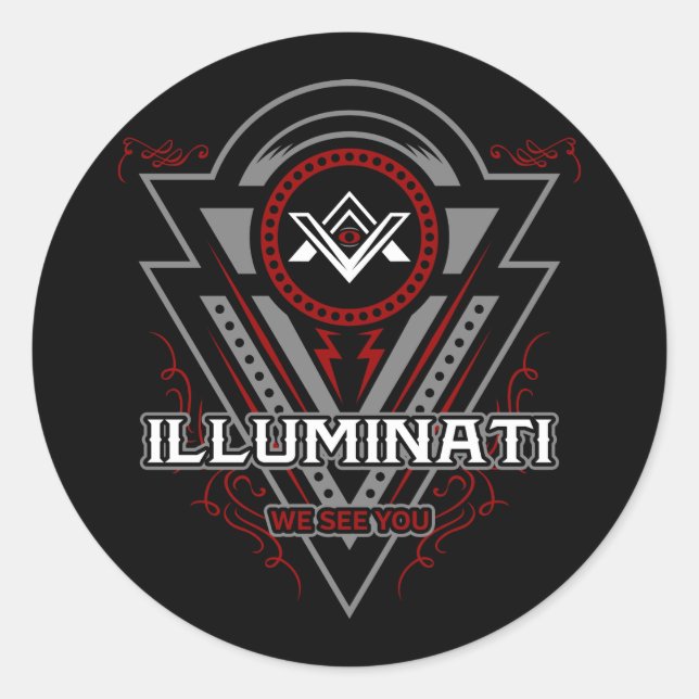 Illuminati We See You All Seeing Eye Classic Round Sticker (Front)