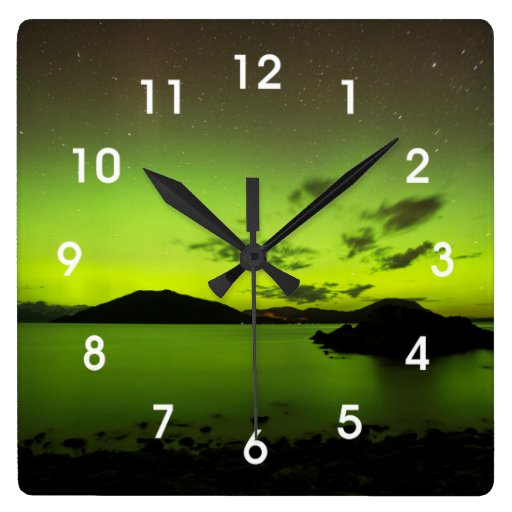 Image of Illuminating Aurora Square Wall Clock