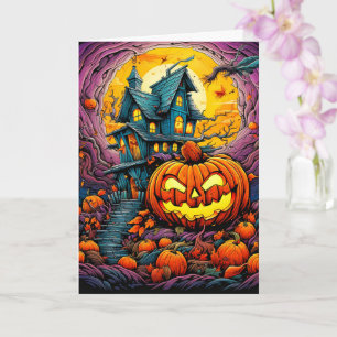 Illuminating Halloween Pumpkin Card