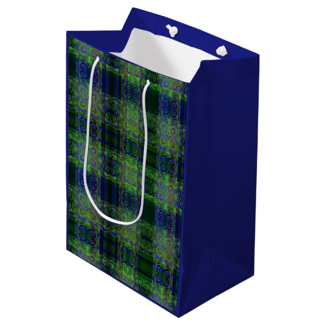 Illumination  Blue/Green Design Medium Gift Bag (Front Angled)