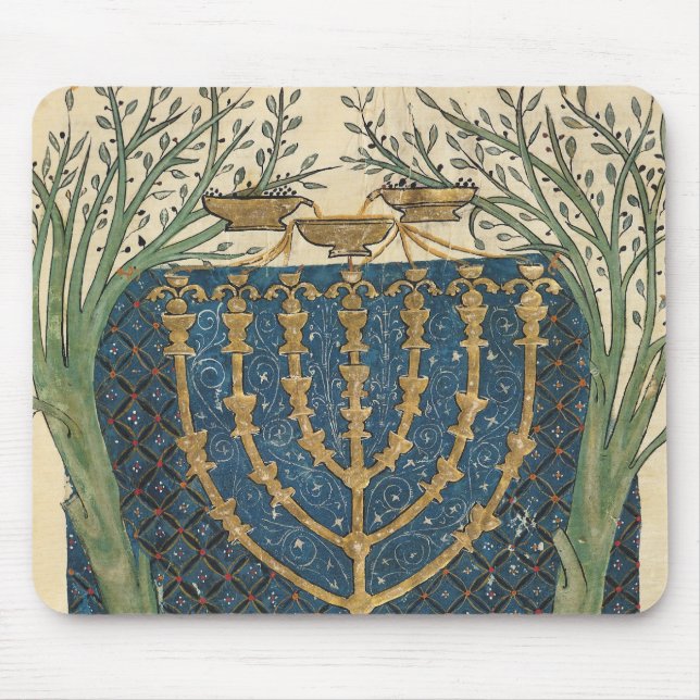 Illumination of a menorah, from mouse mat (Front)