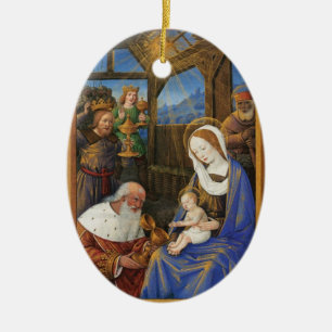Illumination of the Adoration Christian Christmas Ceramic Tree Decoration
