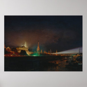 Illumination of the Kremlin, 1883 (oil on canvas) Poster