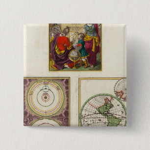 Illus Title Page Solar system, Charte vom Globo 15 Cm Square Badge