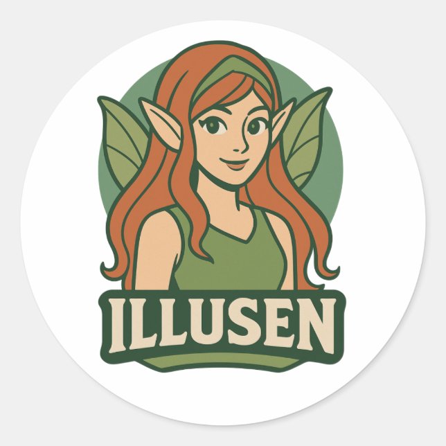 Illusen Classic Round Sticker (Front)