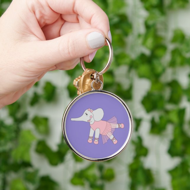 illusima Ballerina Elephant Light Purple Key Ring (Hand)