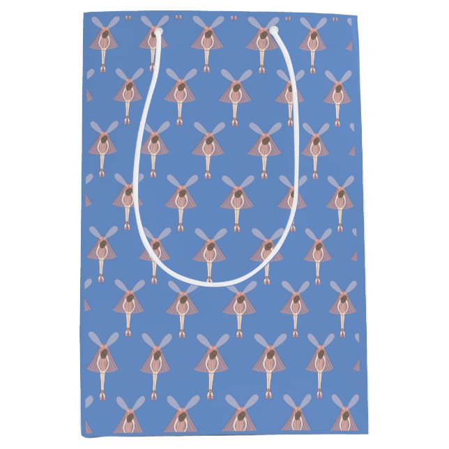 illusima Ballerina Fairy Blue Medium Gift Bag (Front)