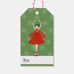 illusima Ballerina Fairy Christmas Snowflakes Gift Tags