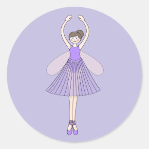 illusima Ballerina Fairy Point Shoes Ballet Purple Classic Round Sticker
