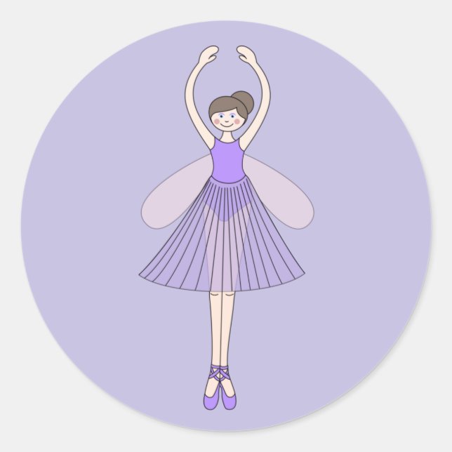 illusima Ballerina Fairy Point Shoes Ballet Purple Classic Round Sticker (Front)