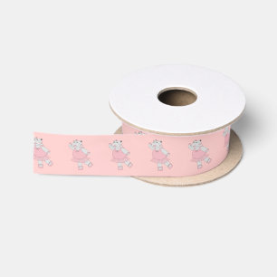 illusima Ballerina Hippo Light Pink Satin Ribbon
