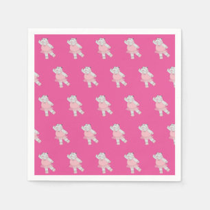 illusima Ballerina Hippo Pink Napkin