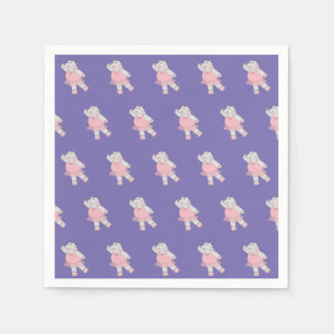 illusima Ballerina Hippo Purple Napkin