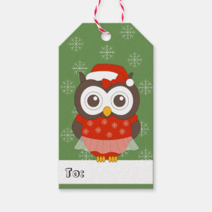 illusima Ballerina Owl Christmas Snowflakes Gift Tags