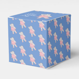 illusima Ballet Hippo Pattern Blue Birthday Party Favour Box